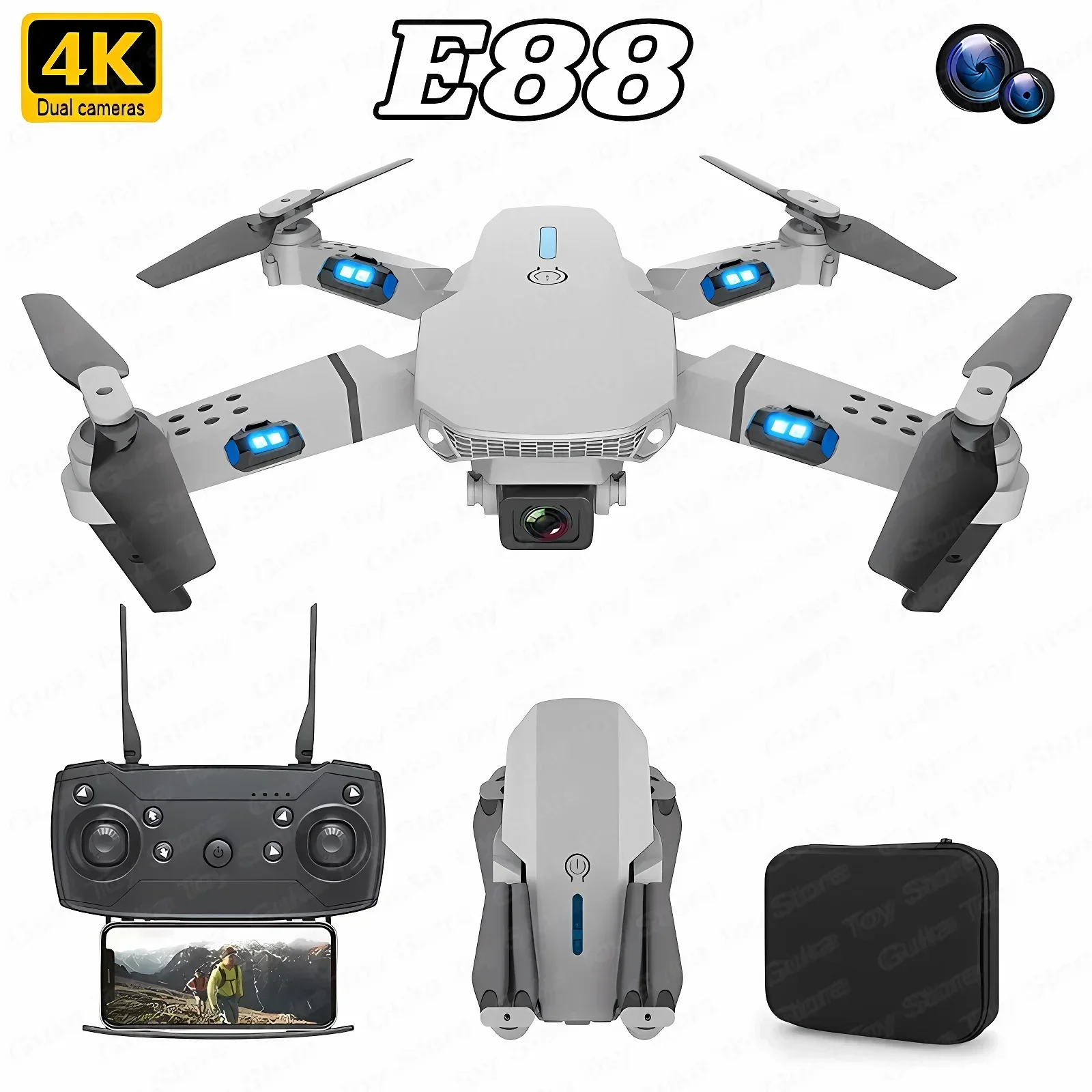 Drone Camera Hd - E88 Pro WIFI FPV Drone Wide